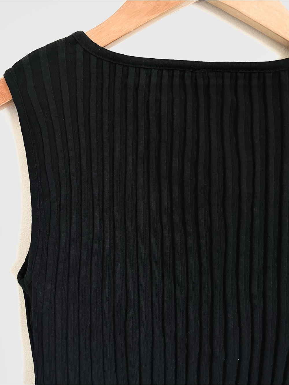 Free People Black Ribbed Button-Front Tank - Picture 14 of 15